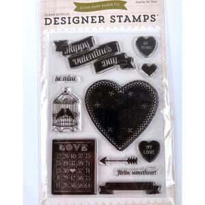 Echo Park Valentine Clear Stamp Set Scrapbook Card Making